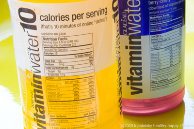 vitamin water nutrition label