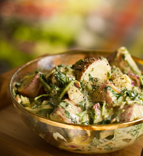 Creamy Dill Potato Salad Cilantro Potato Salad Wrap Healthyhappylife Com