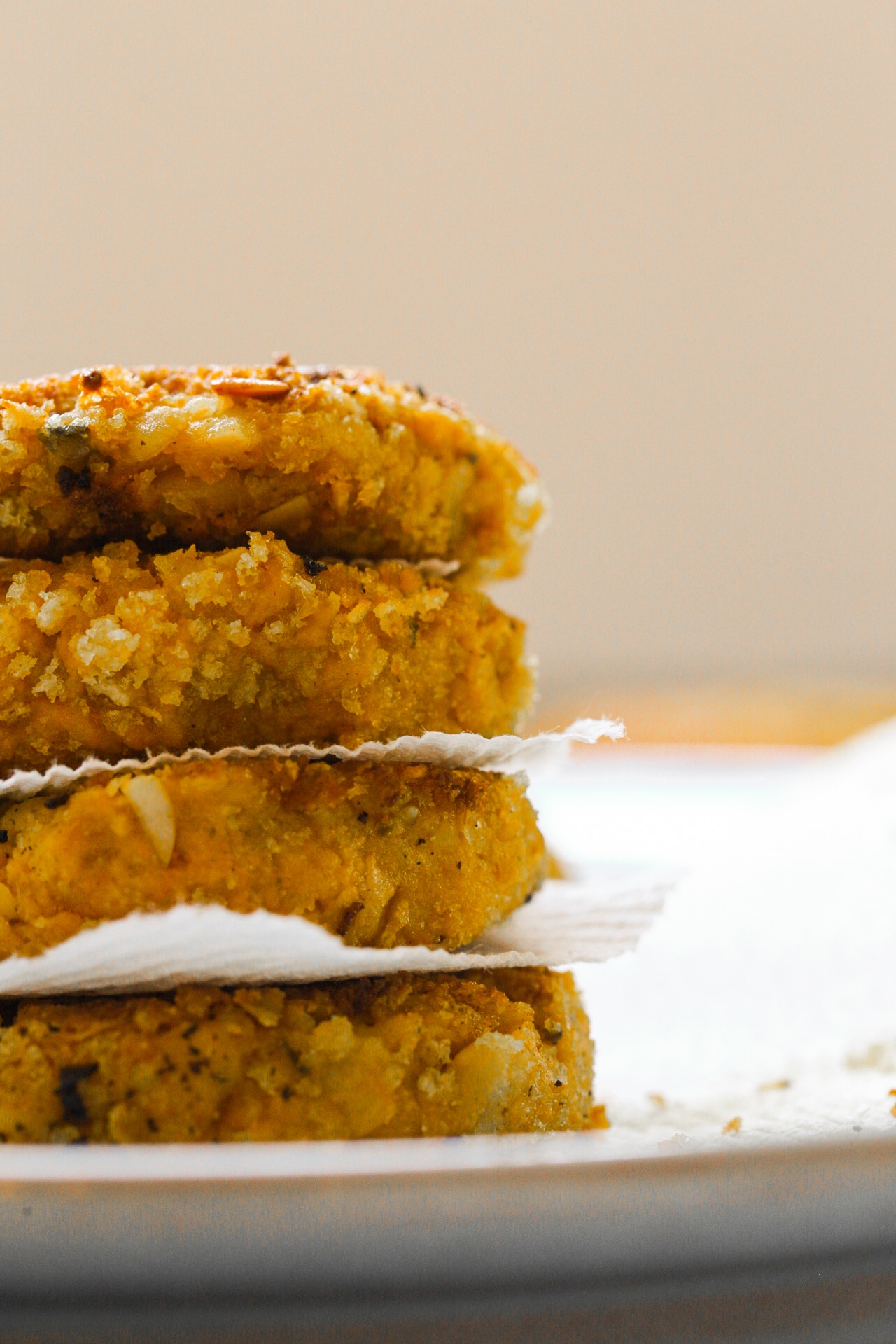 toasty pumpkin chickpea fritters stack