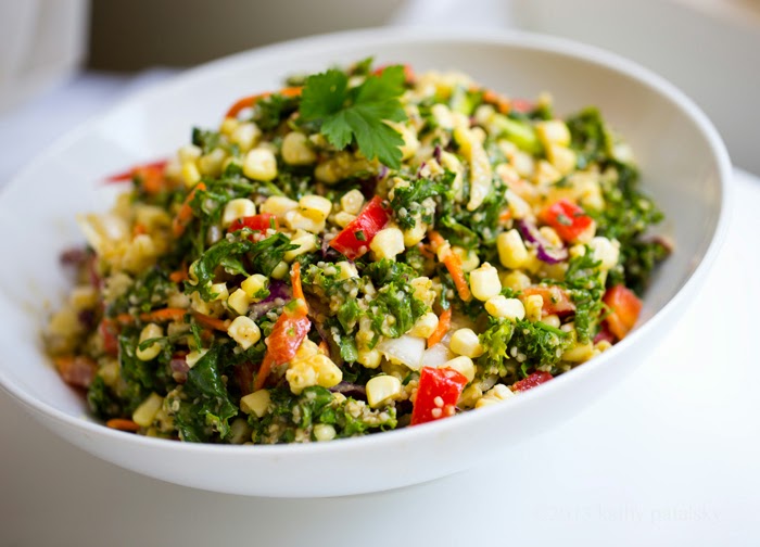 Summer Reboot Salad: Kale + Corn. Sweet Miso Tahini Dressing ...