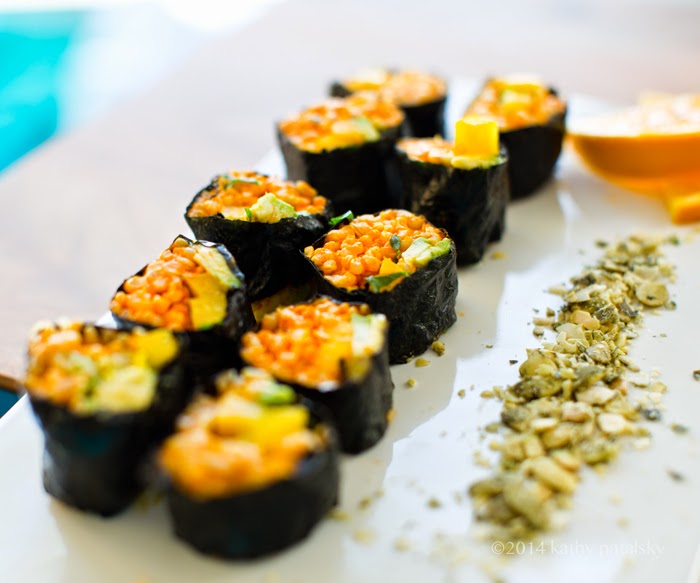 Golden Avocado Sushi Roll