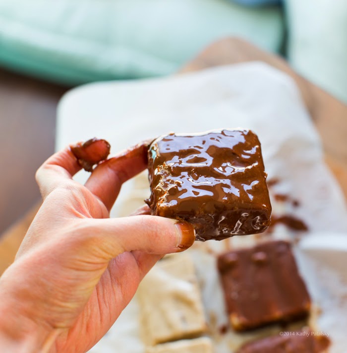 chocolate dipped ice cream squares