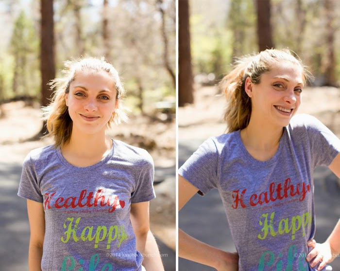 Kathy at camp wearing HHL tee