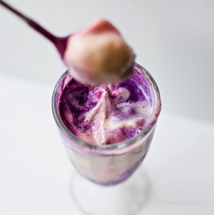 Banana Blender Ice Cream. Video How-To. Pink, Banana and Blueberry. 