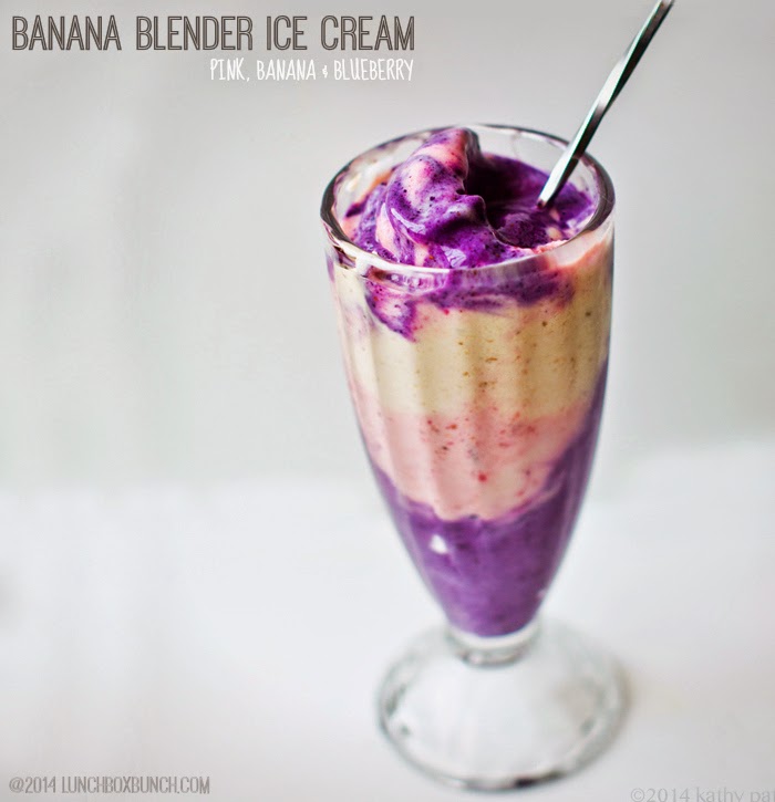 Banana Blender Ice Cream. Video How-To. Pink, Banana and Blueberry. 