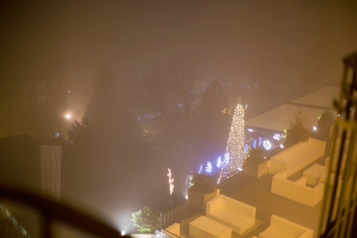 view from balcony, lucerne, misty white