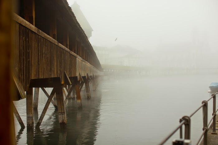 mist covering lake lucerne