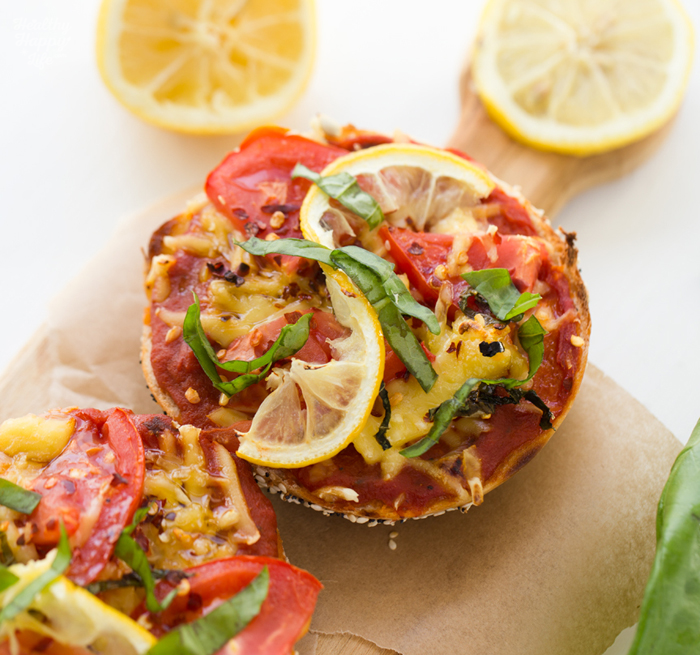 Vegan Bagel Pizzas a la Lemon