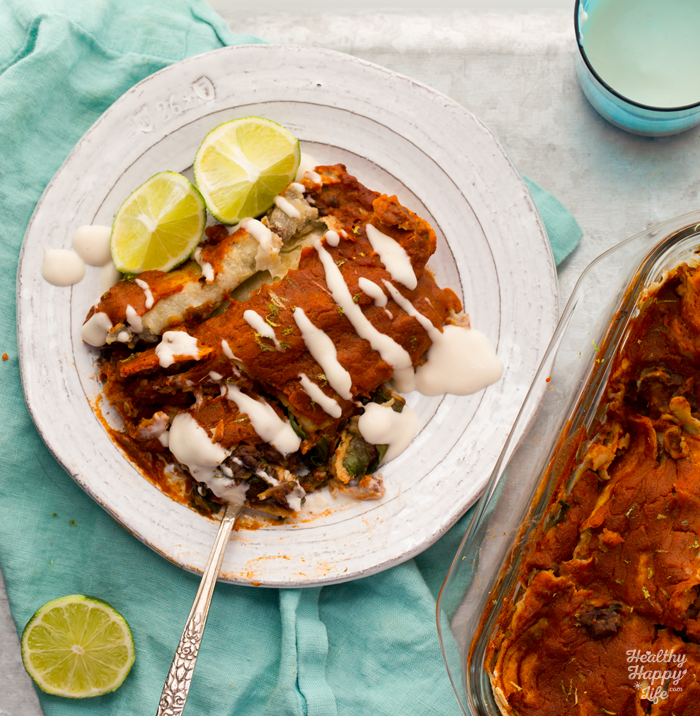 Easy Black Bean Spinach Smoky Chipotle Enchiladas