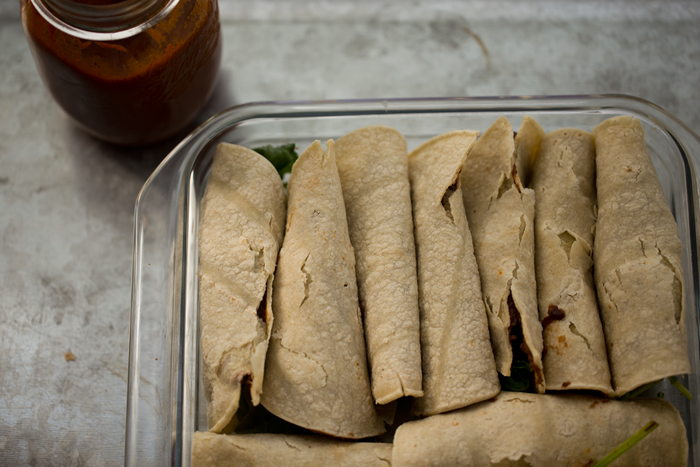 Easy Black Bean Spinach Enchiladas, with Lime Cream + Homemade Sauce ...