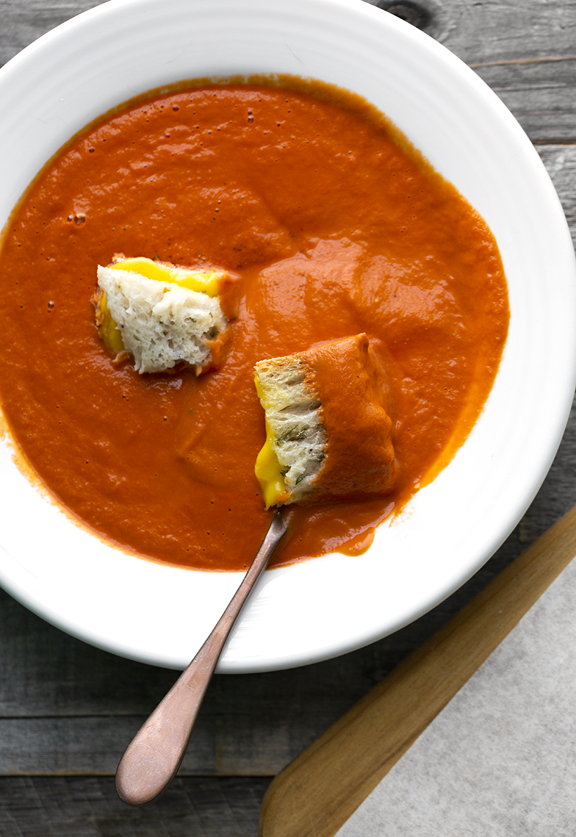 tomato soup and grilled cheese vegan