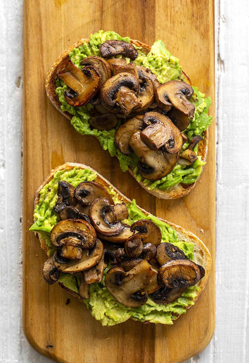 avocado toast with mushrooms