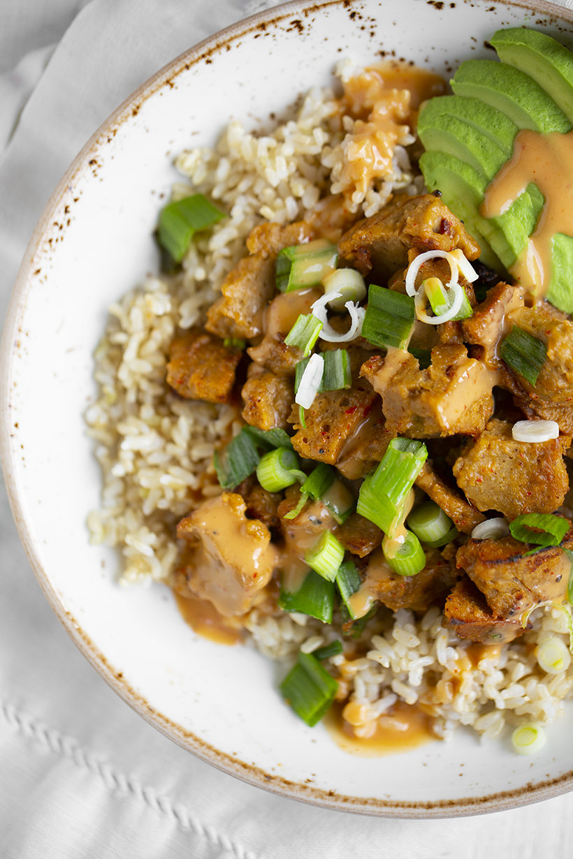 seitan rice bowls