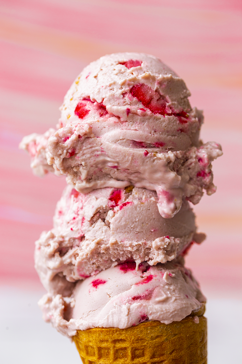 strawberry ice cream cone