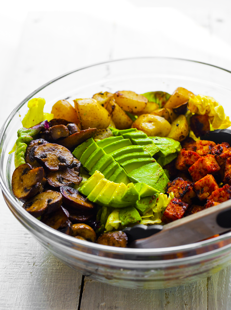 potato tempeh avocado salad