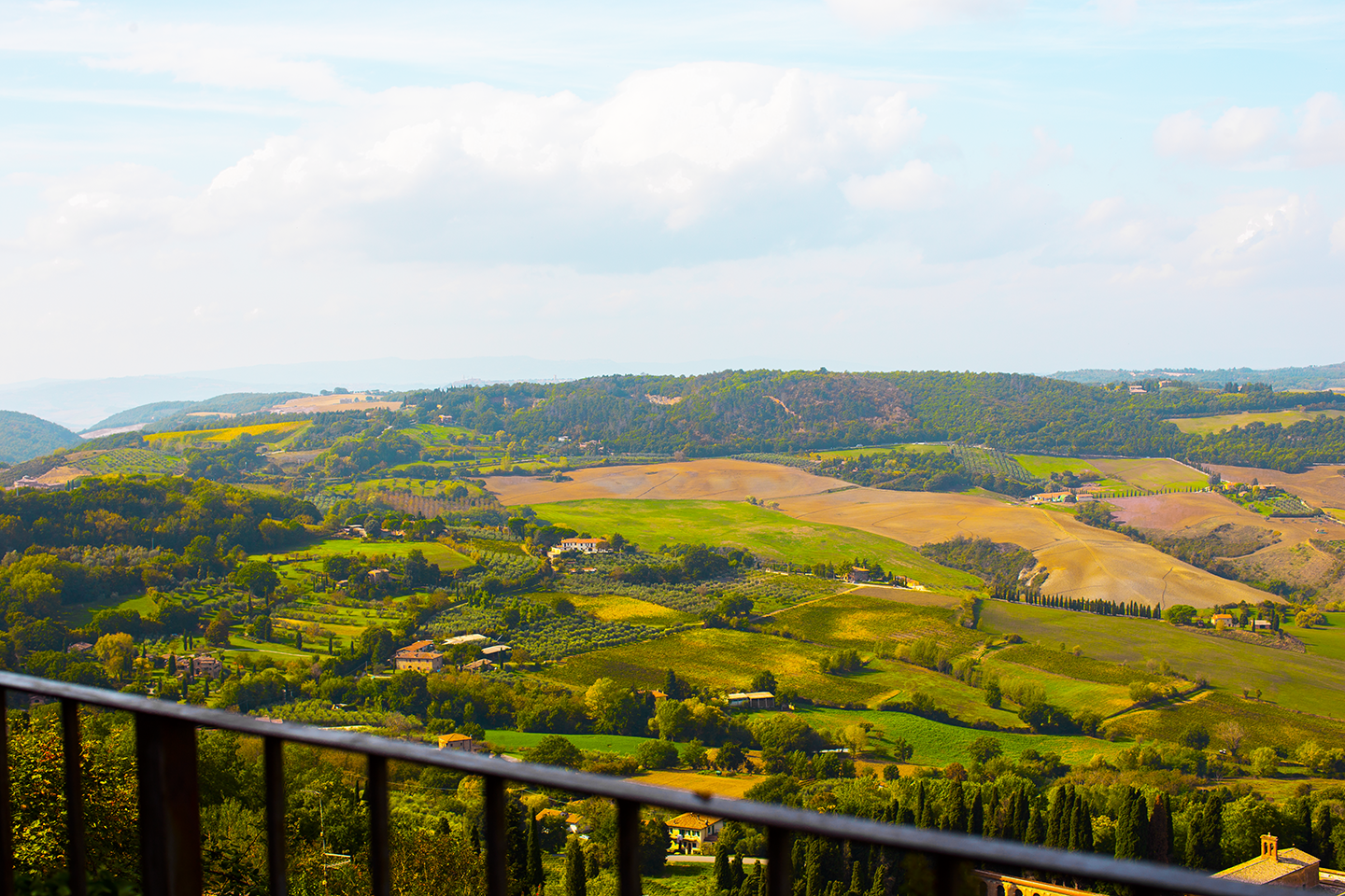 tuscan countryside view from montepulciano