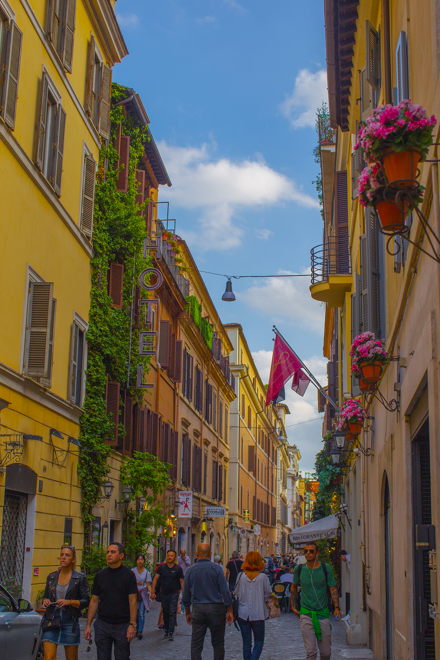 pretty side street in rome