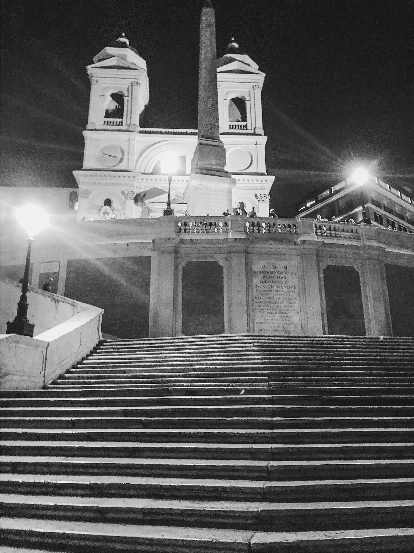 spanish steps at night