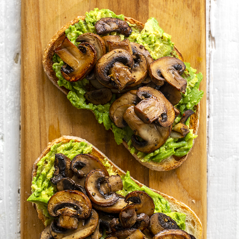 Pan Fried Oyster Mushrooms on an English Muffin 