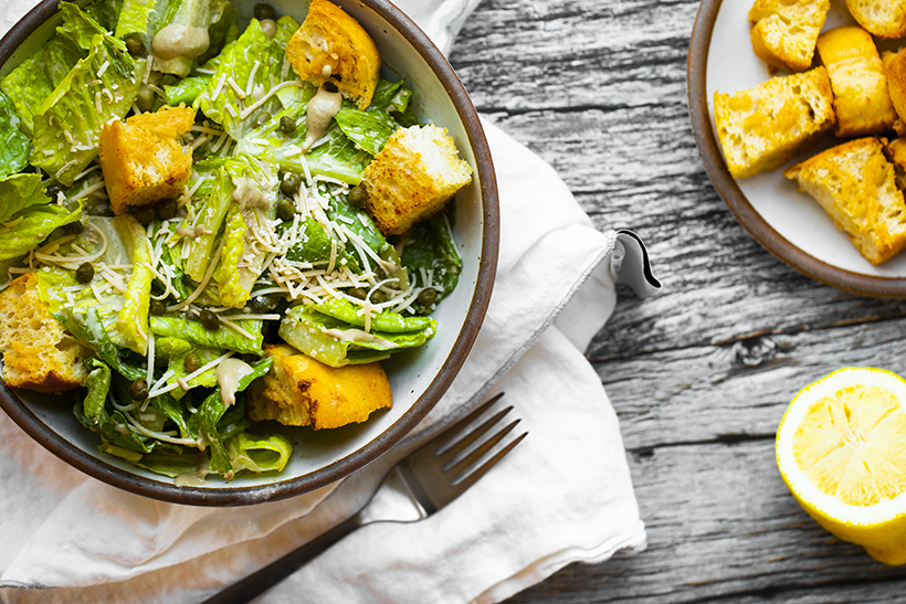 Caesar Salad with Parmesan and Croutons