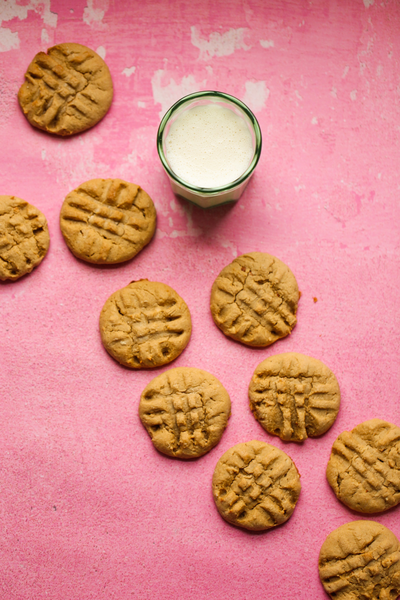 peanut butter cookies and milk