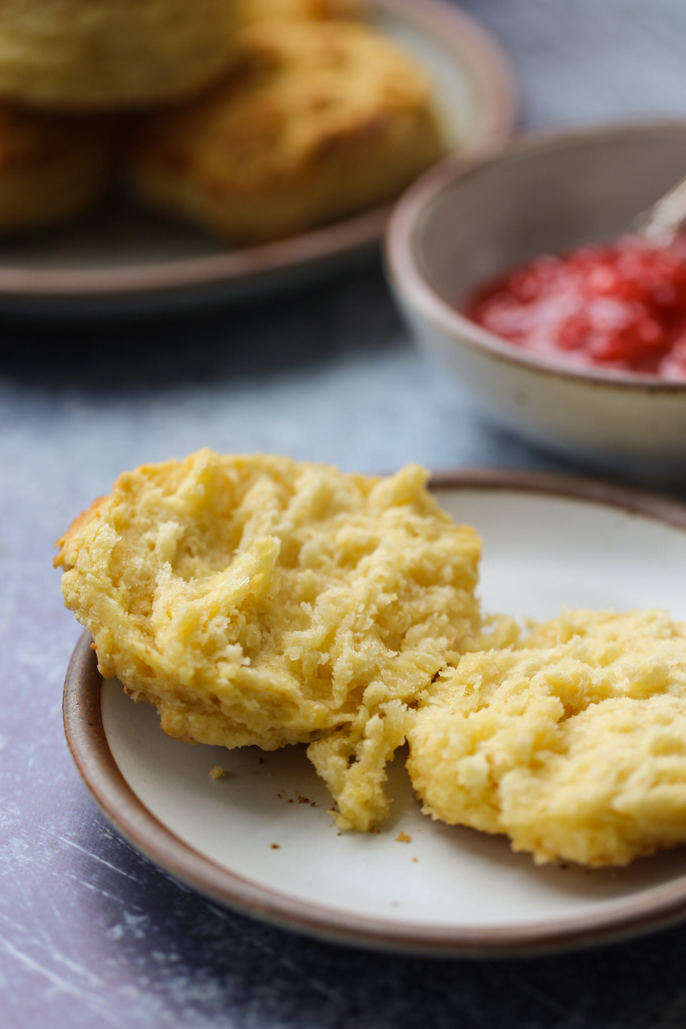 opened buttermilk biscuit, fluffy