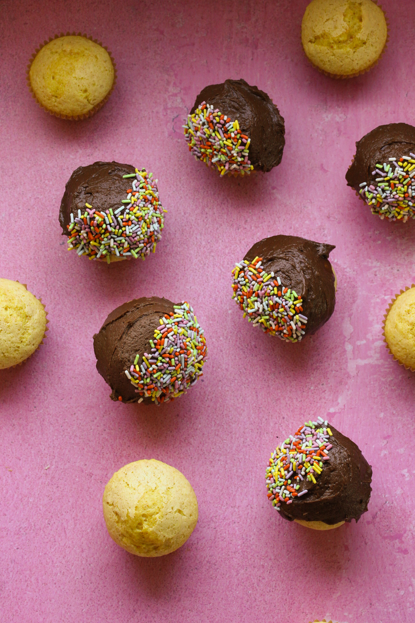 cupcakes on a pink background