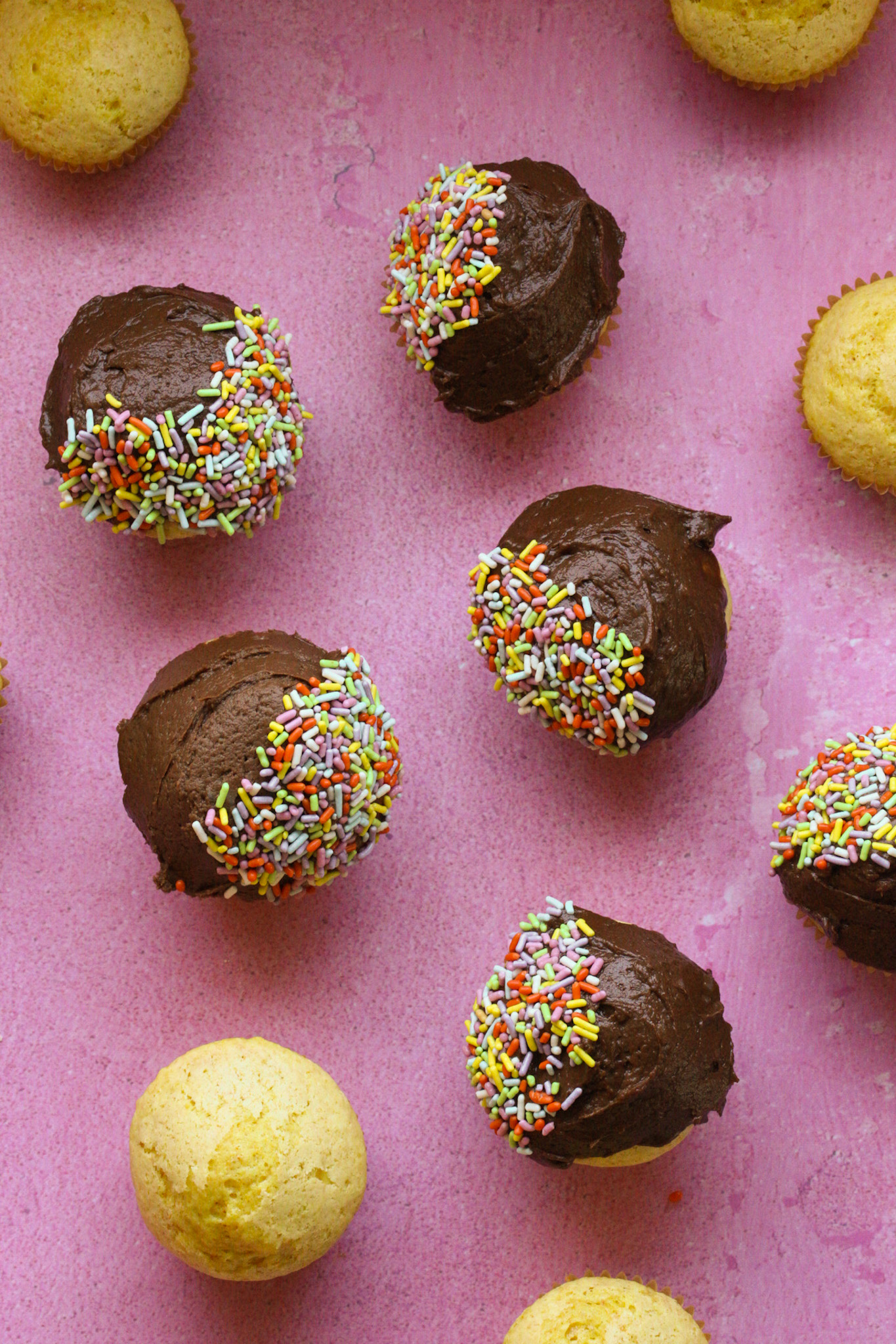 cupcakes on a pink background