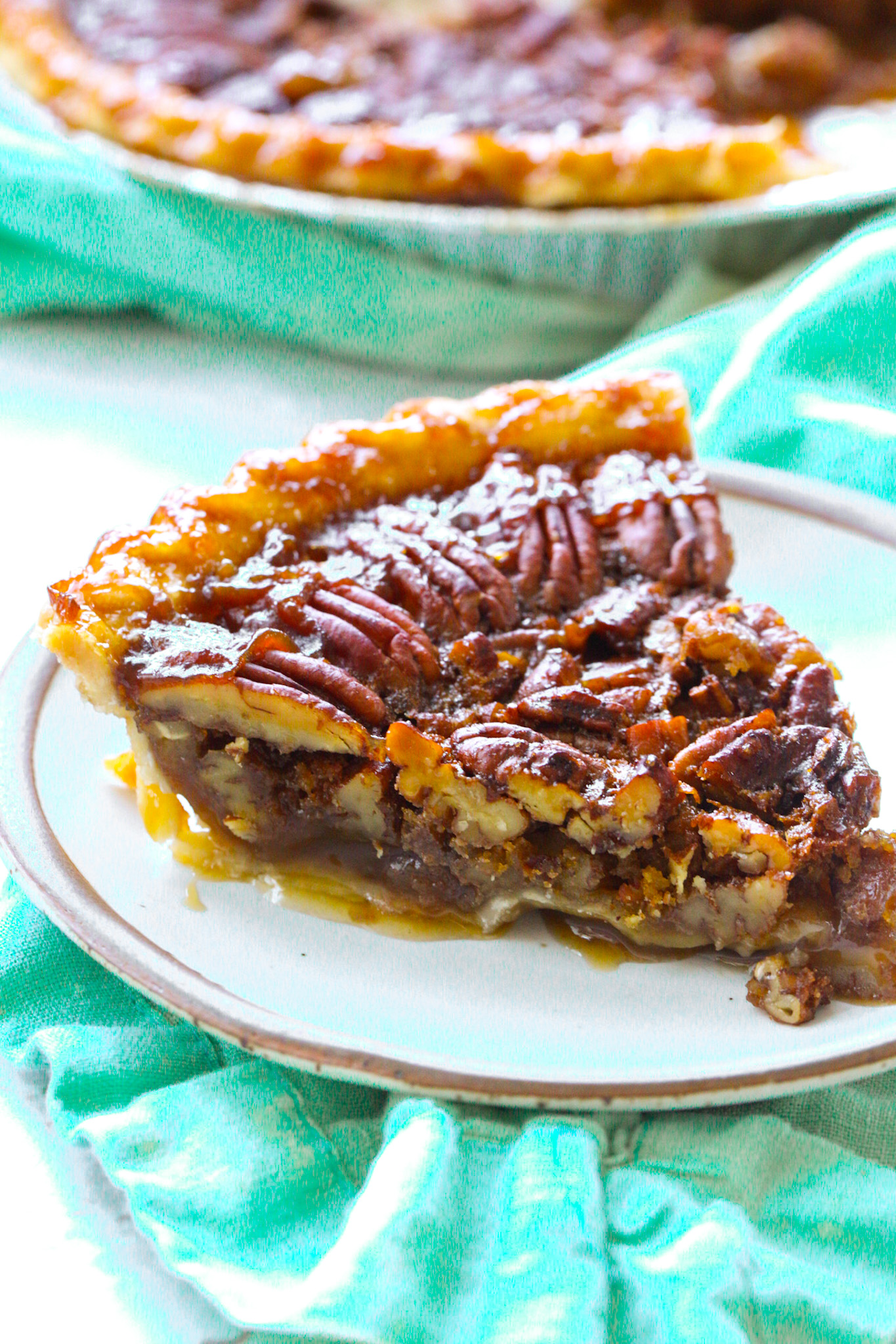 vegan pecan pie slice filling