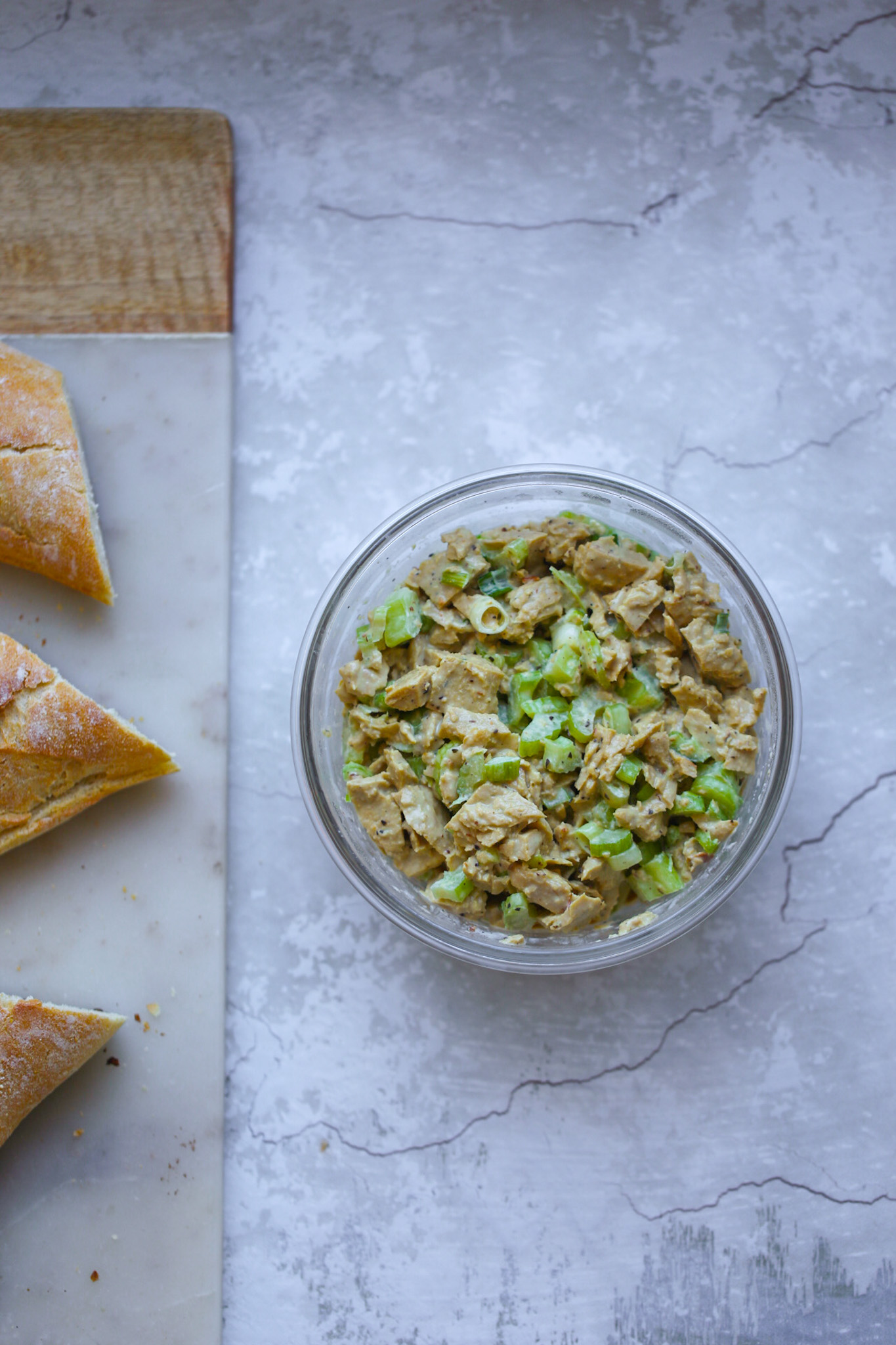 vegan chicken salad in a bowl