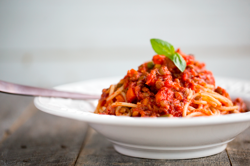 bolognese lentil pasta