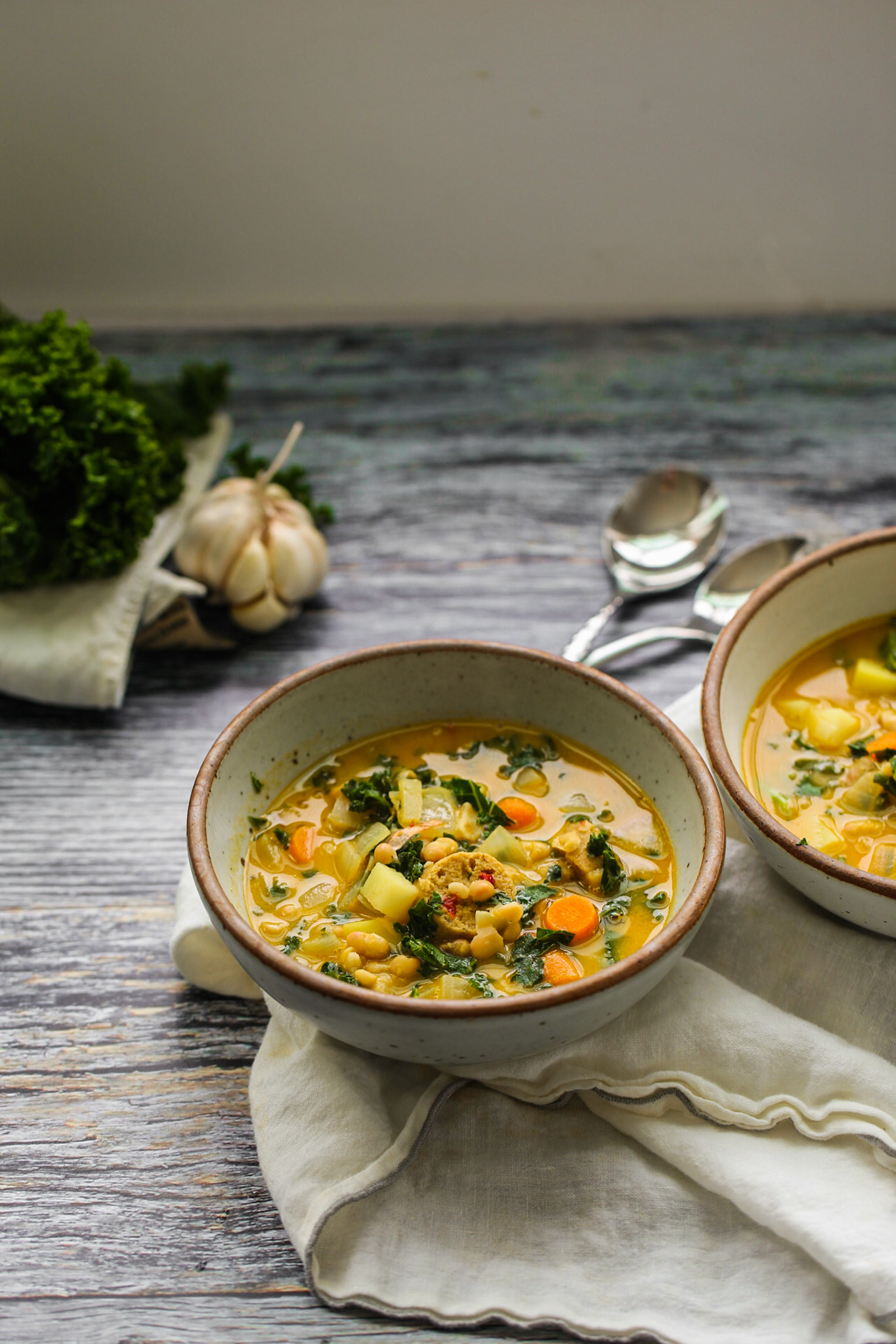 cozy bean kale potato stew