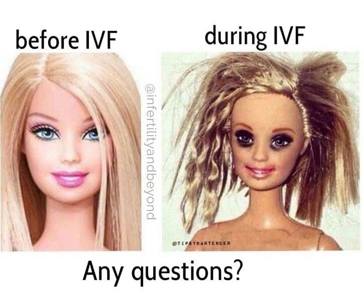 ivf meme before during barbie