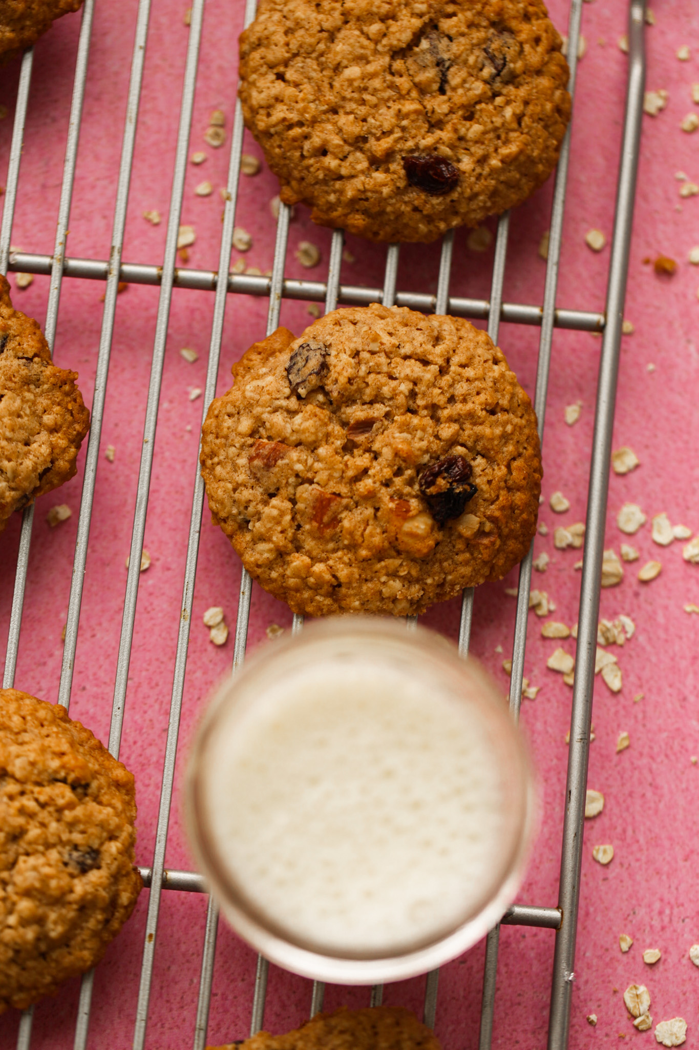 oatmeal cookies and milk