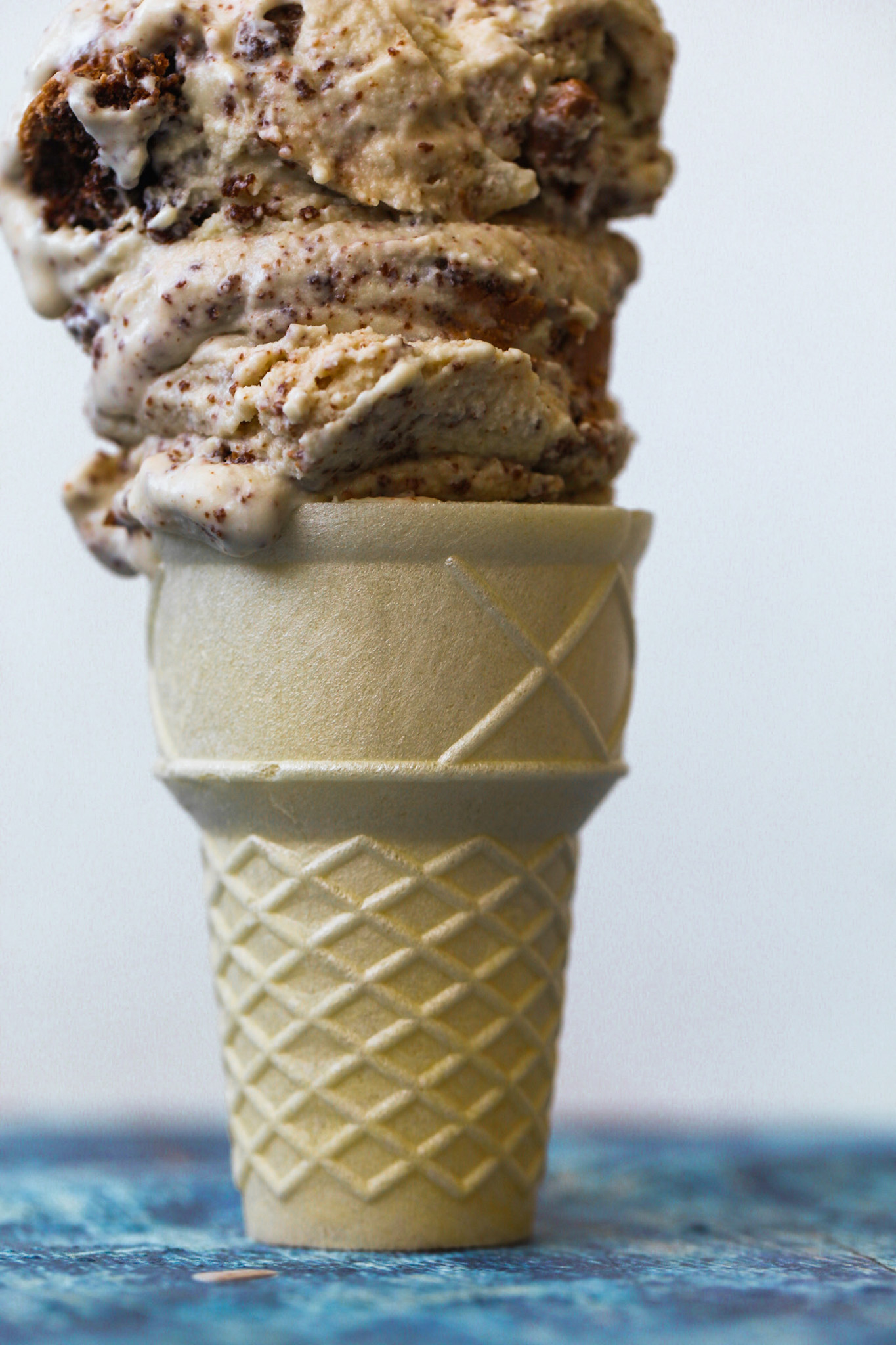 Cashew Ice Cream scooped on cone