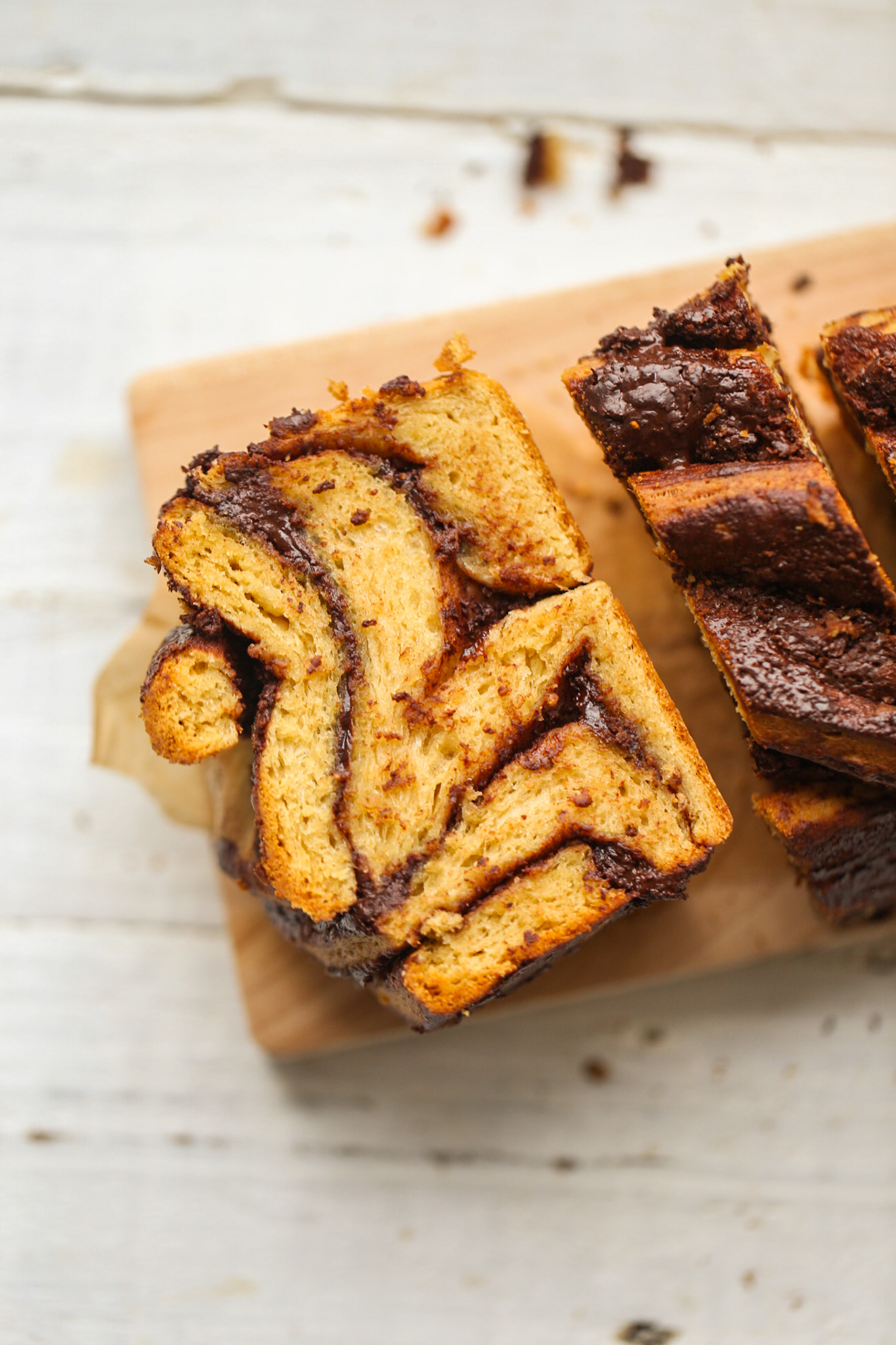 chocolate babka sliced