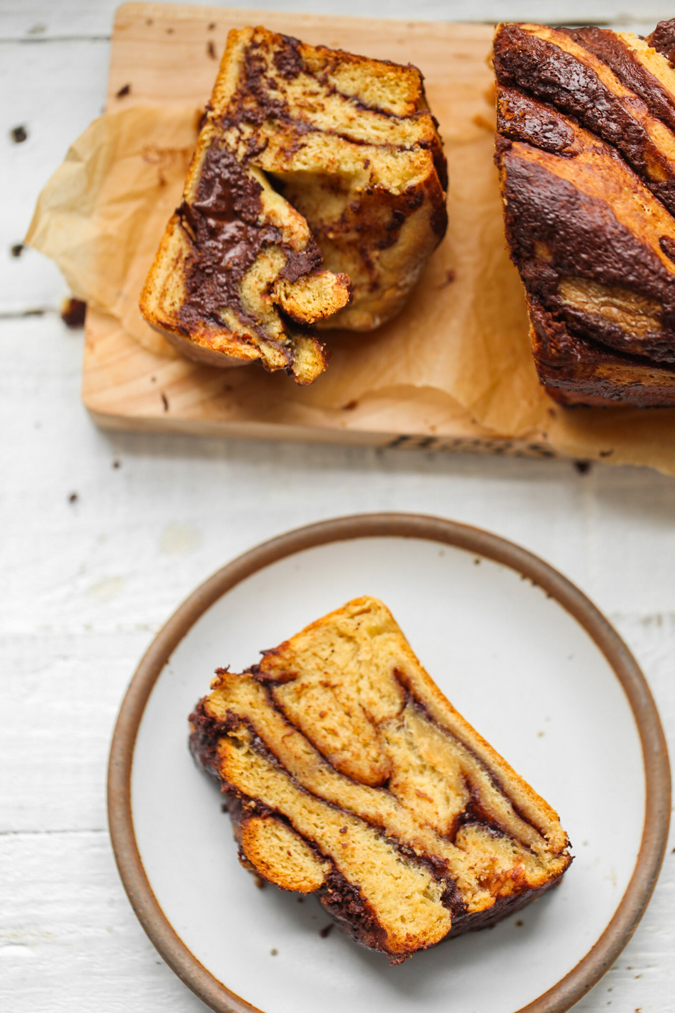 chocolate babka to serve on plate