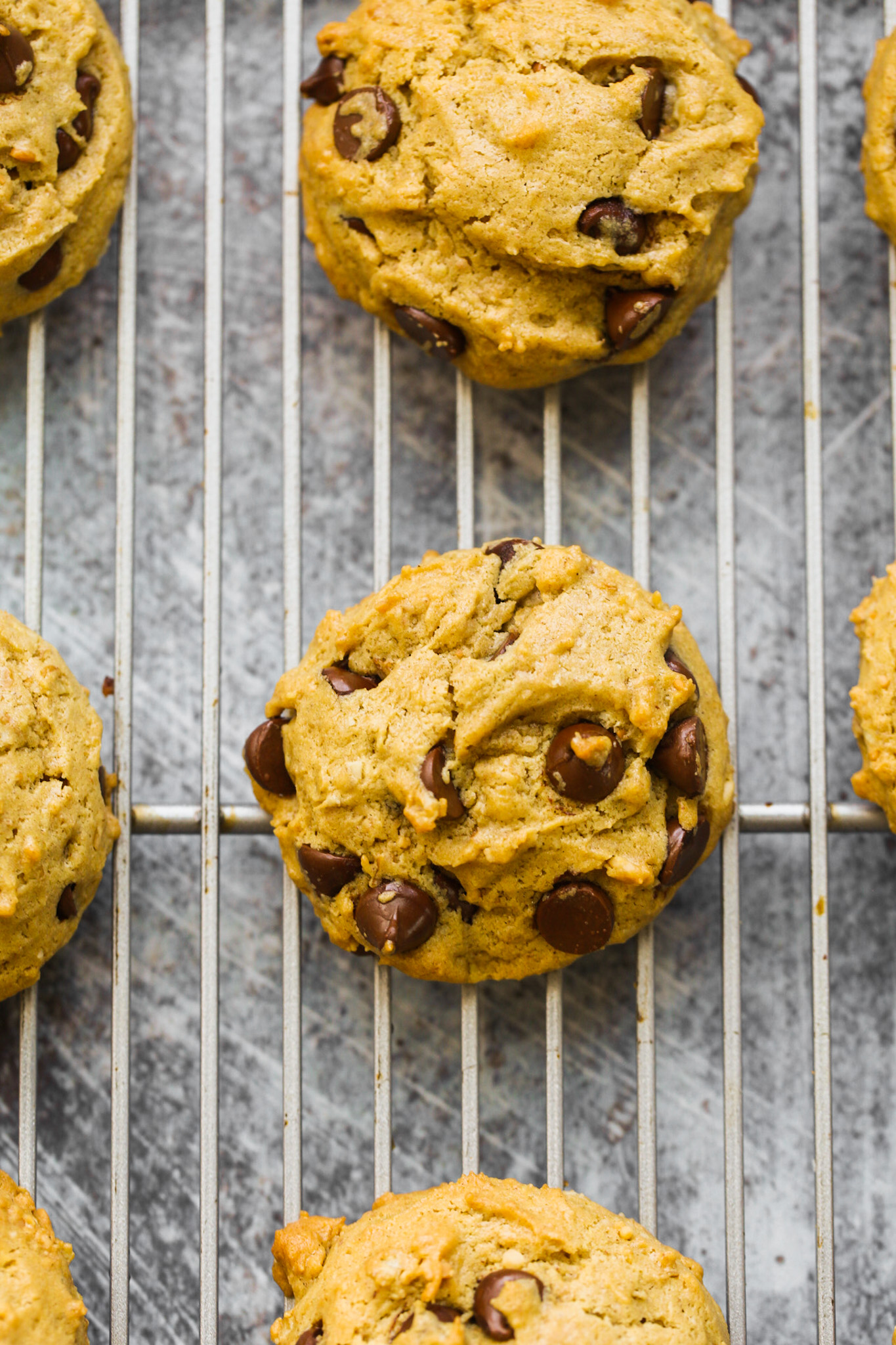 close up of cookies cooling