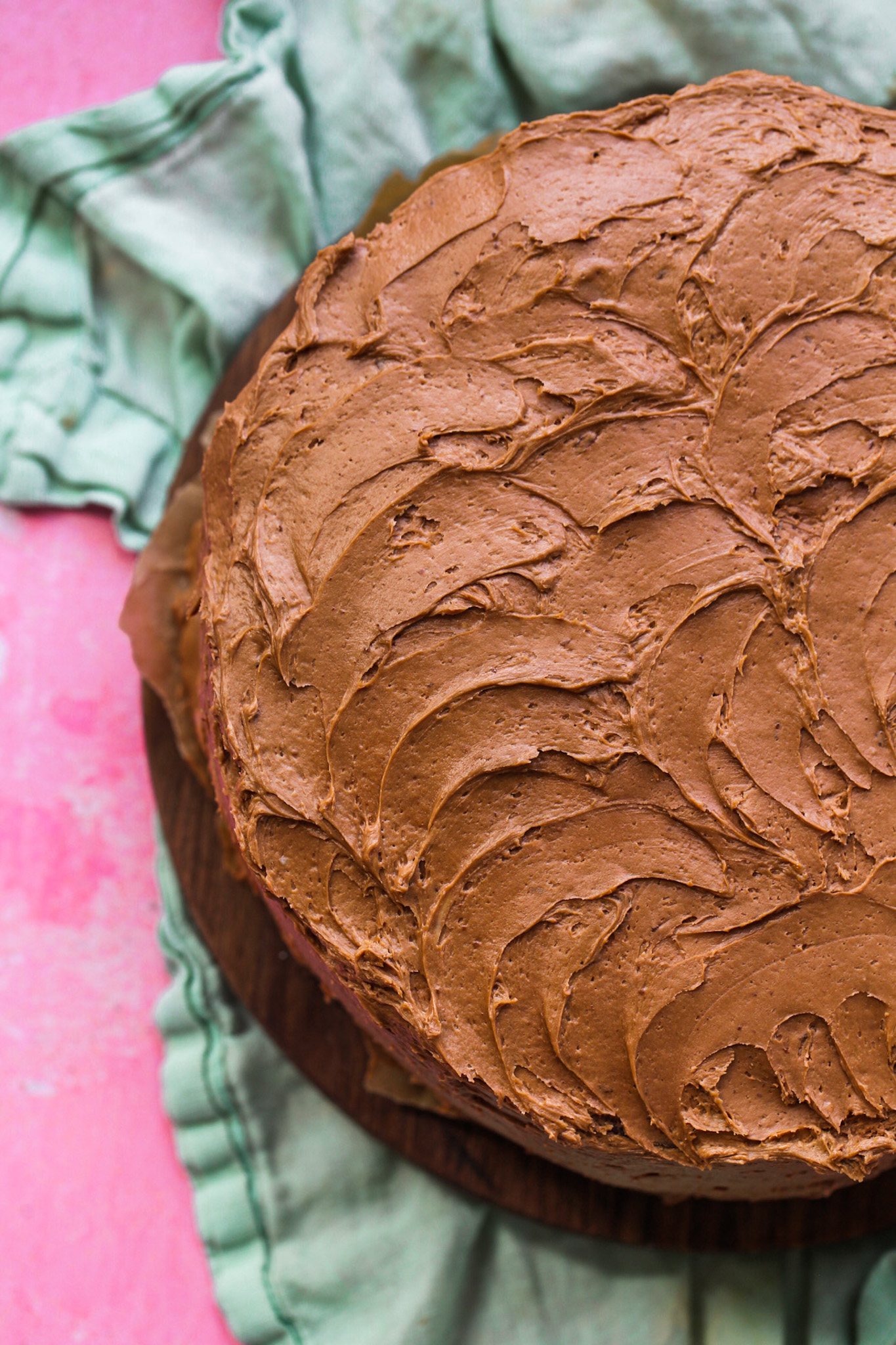 fluffy chocolate buttercream frosting pink and teal