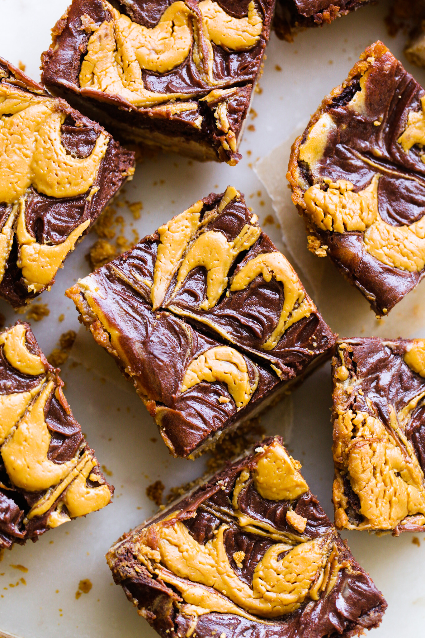 swirled peanut butter cheesecake bites