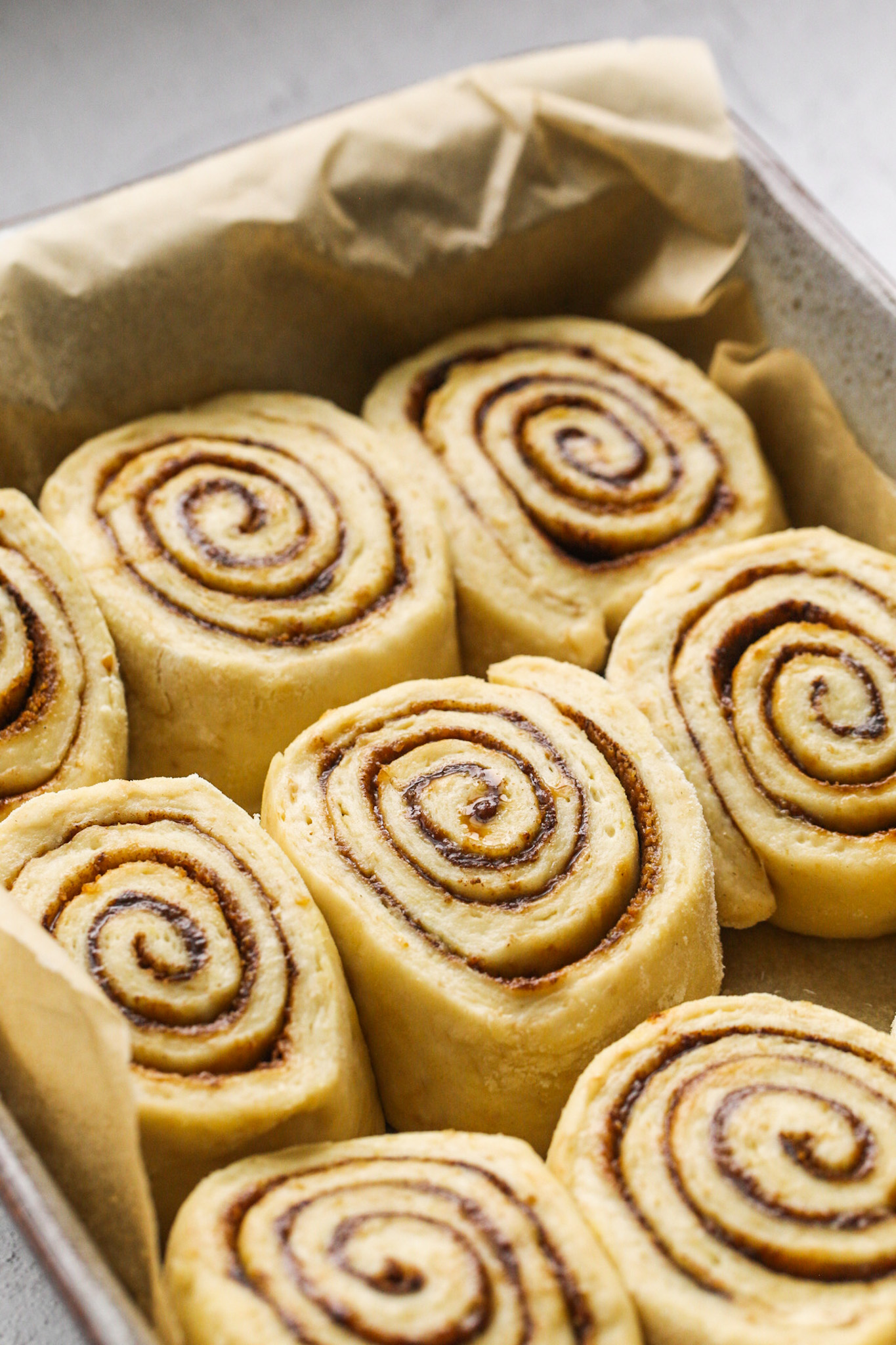 Ready to Bake Cinnamon Rolls in Baking Dish