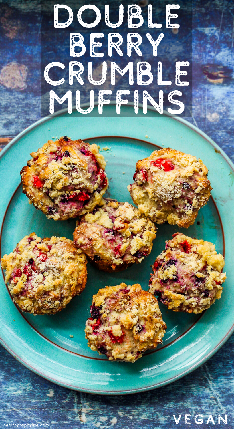 Double Berry Crumble Muffins pin