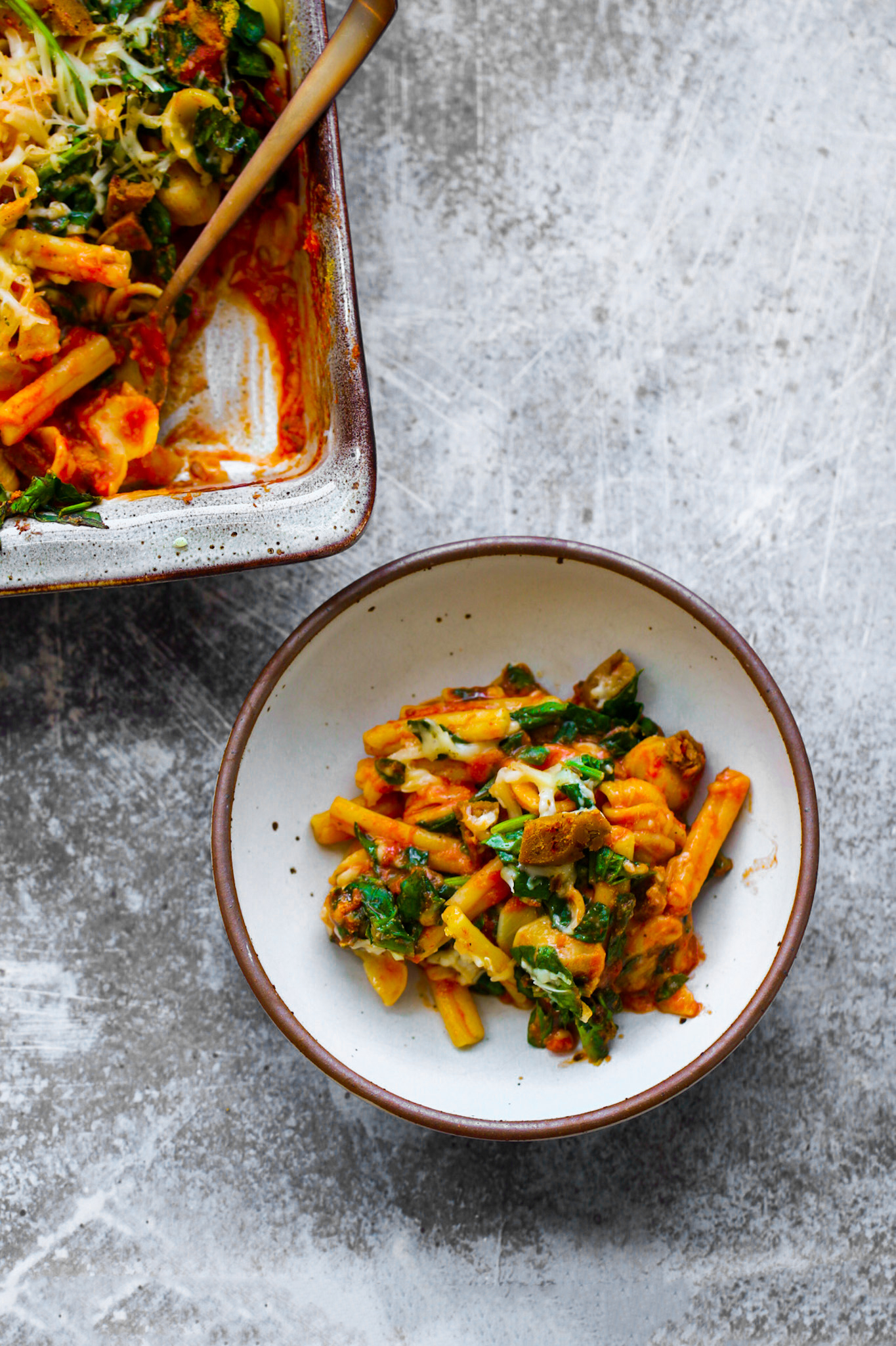 vegan pasta bake dinner