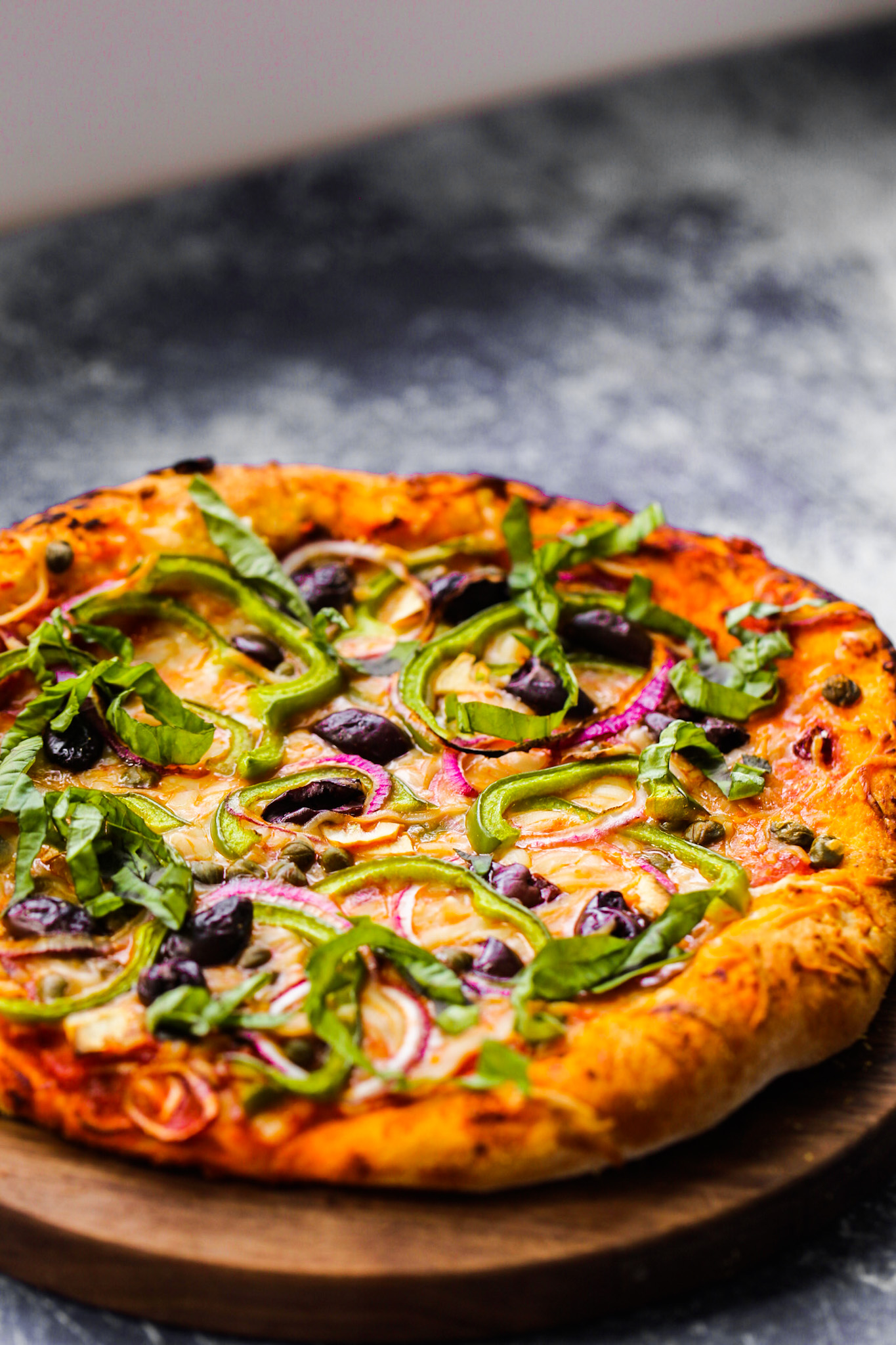 vegan pizza with cheese and veggies