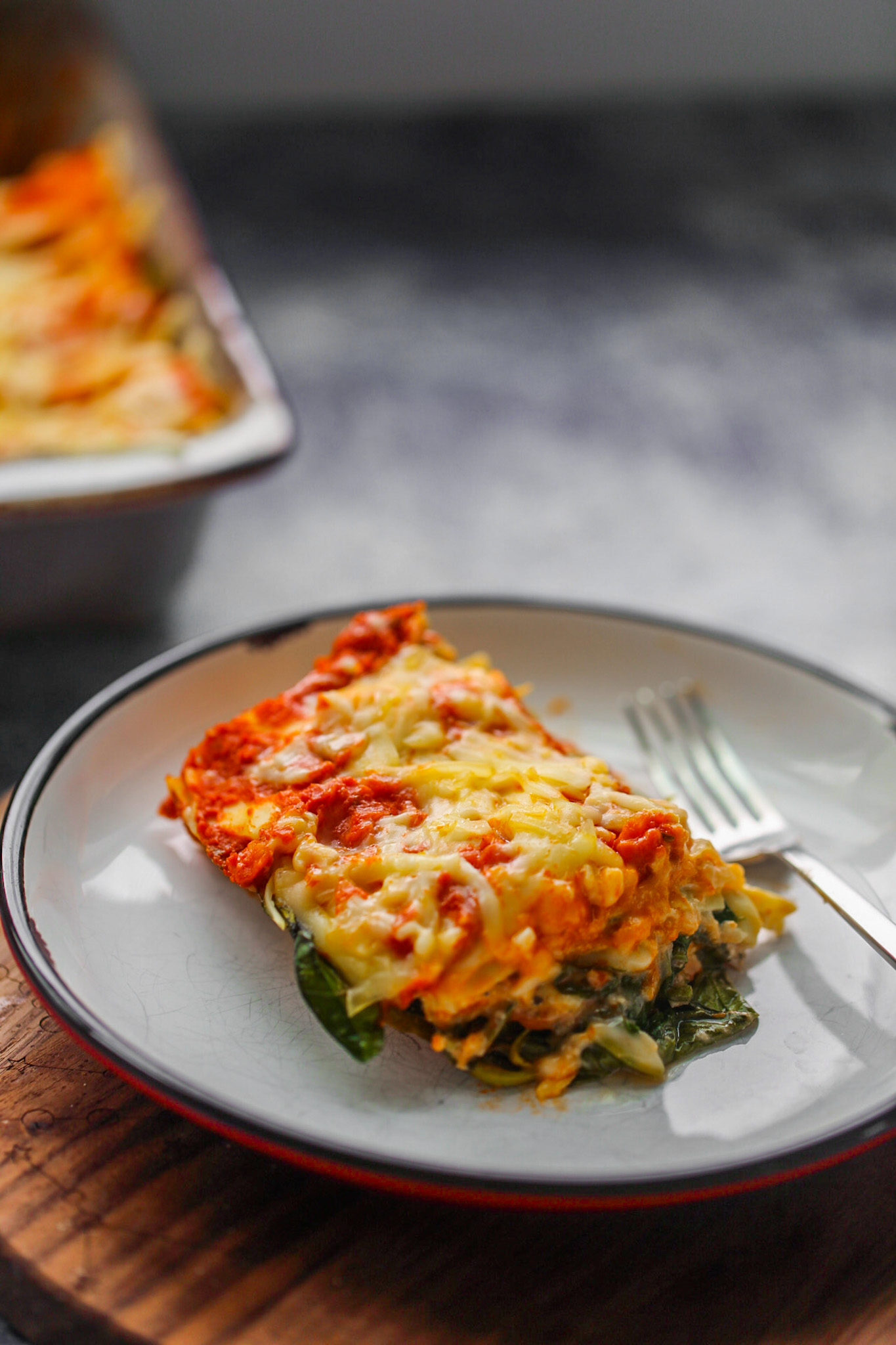 lasagna with spinach and mushrooms