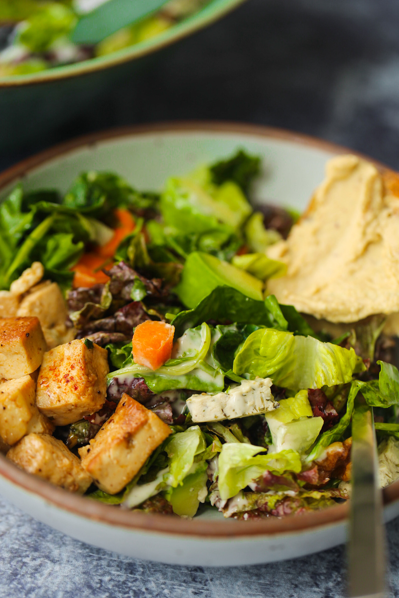 tofu salad in a bowl