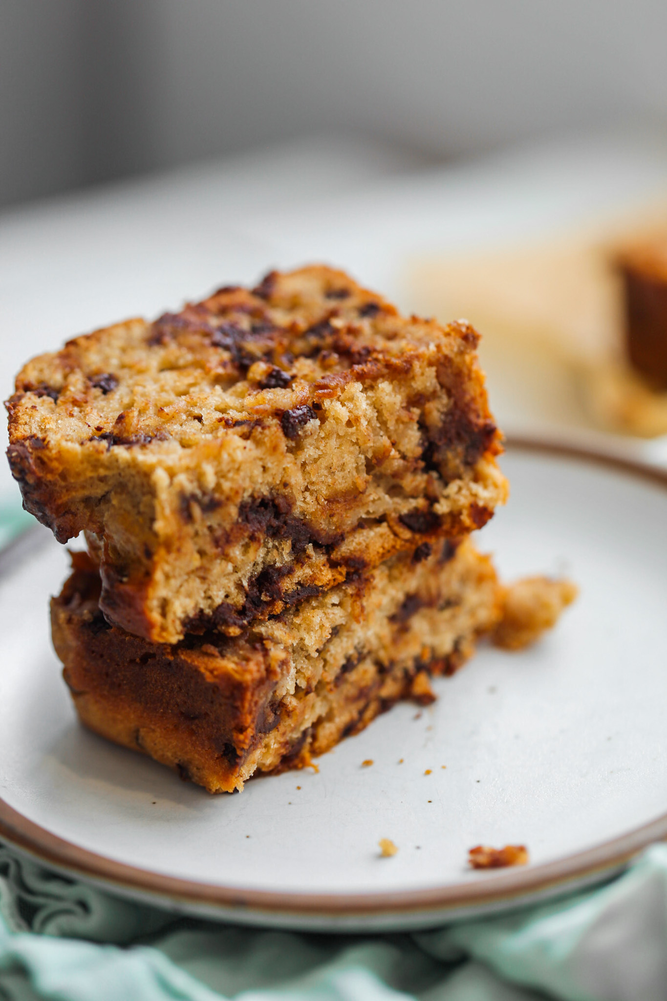 vegan banana bread slices