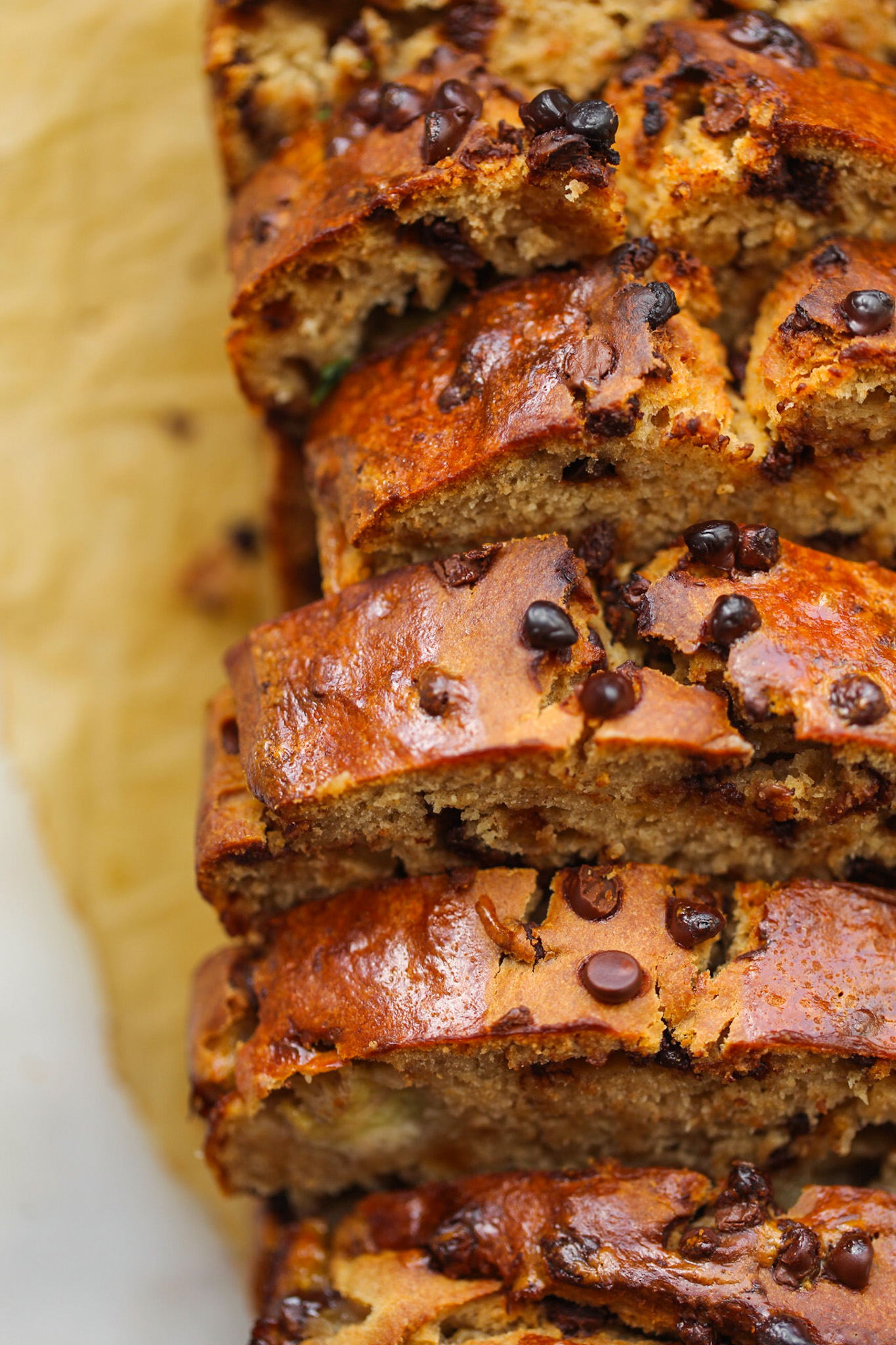 Shiny Sliced Banana Bread