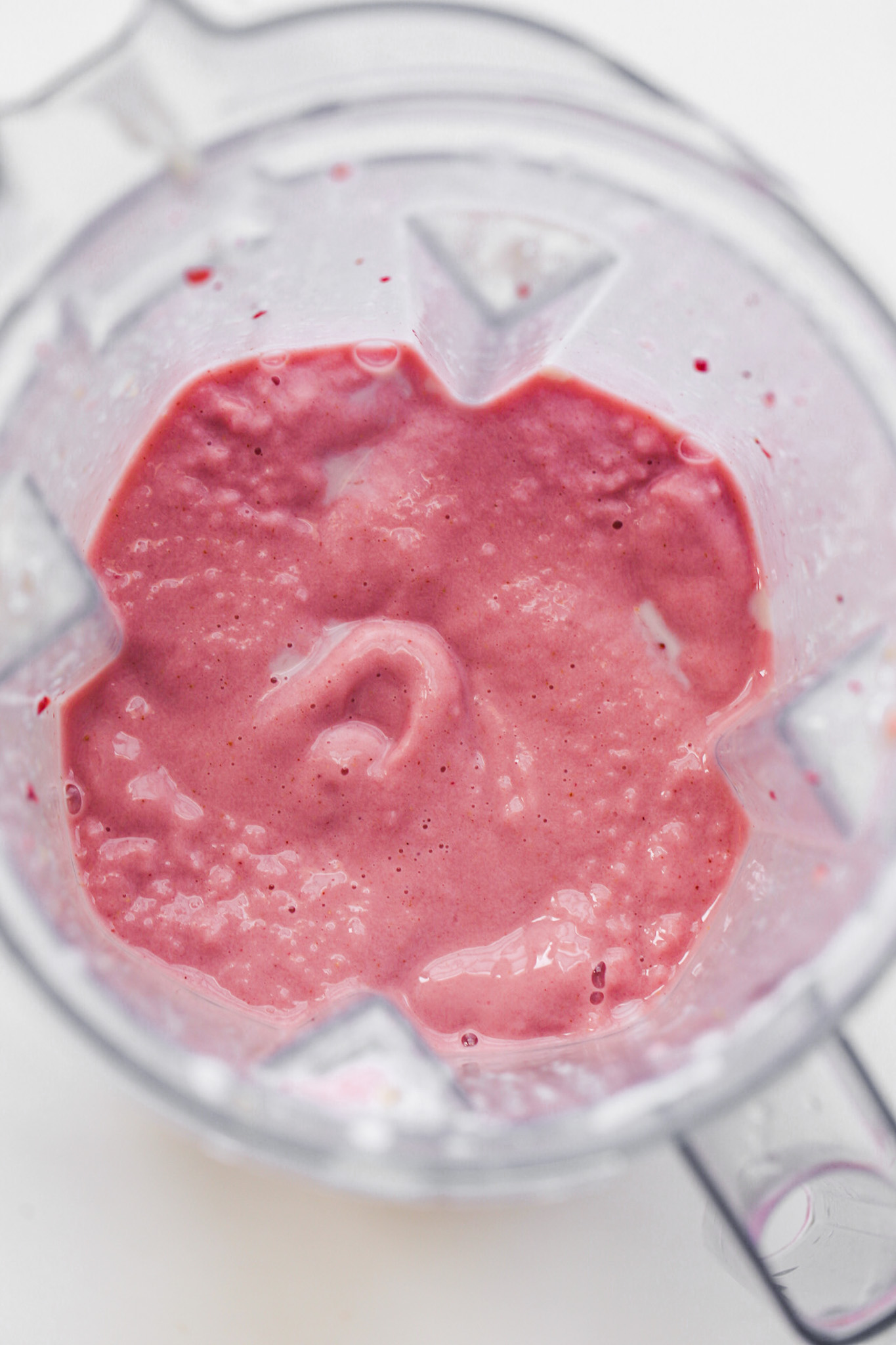 pink smoothie in blender