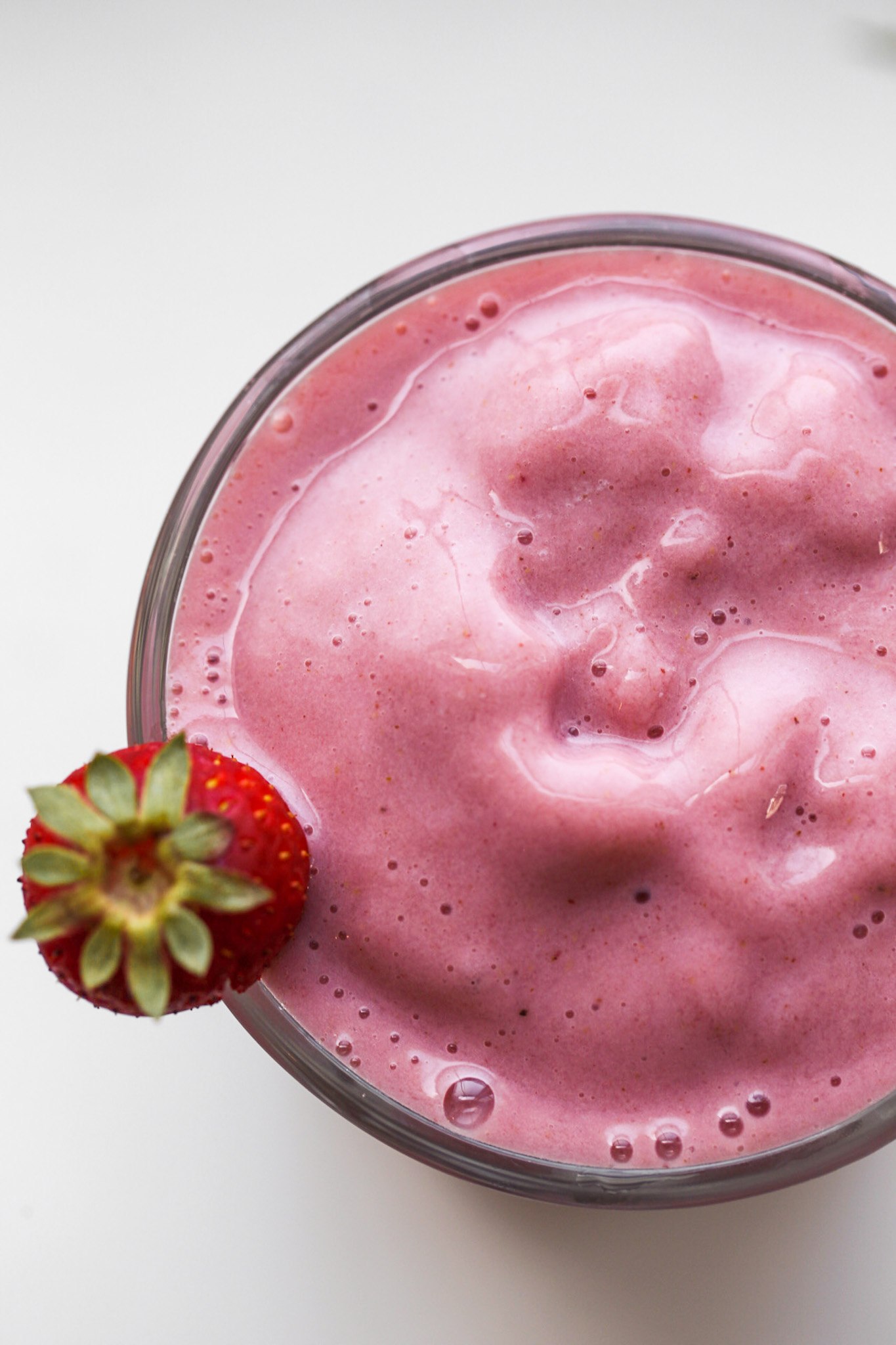 close up strawberry smoothie